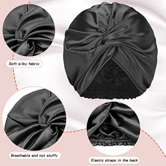 Silk Sleeping Bonnet Set - 3 Pack for Hair Protection & Care main image 4